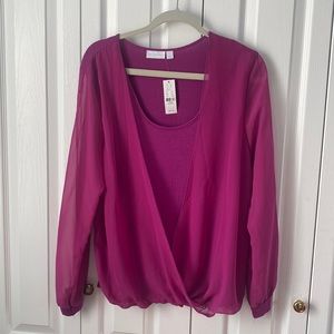 Magenta long sleeve top, NY&company size XL